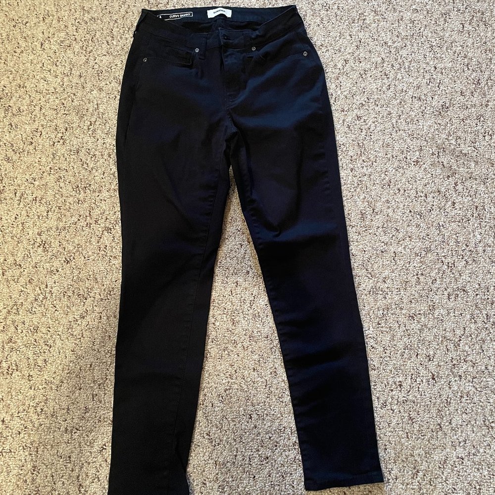 Black Sonoma Goods for Life Sateen Skinny Pant Curvy High Rise 4